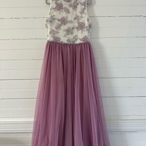 Xtraordinary Lavender and White Formal Kids Dress